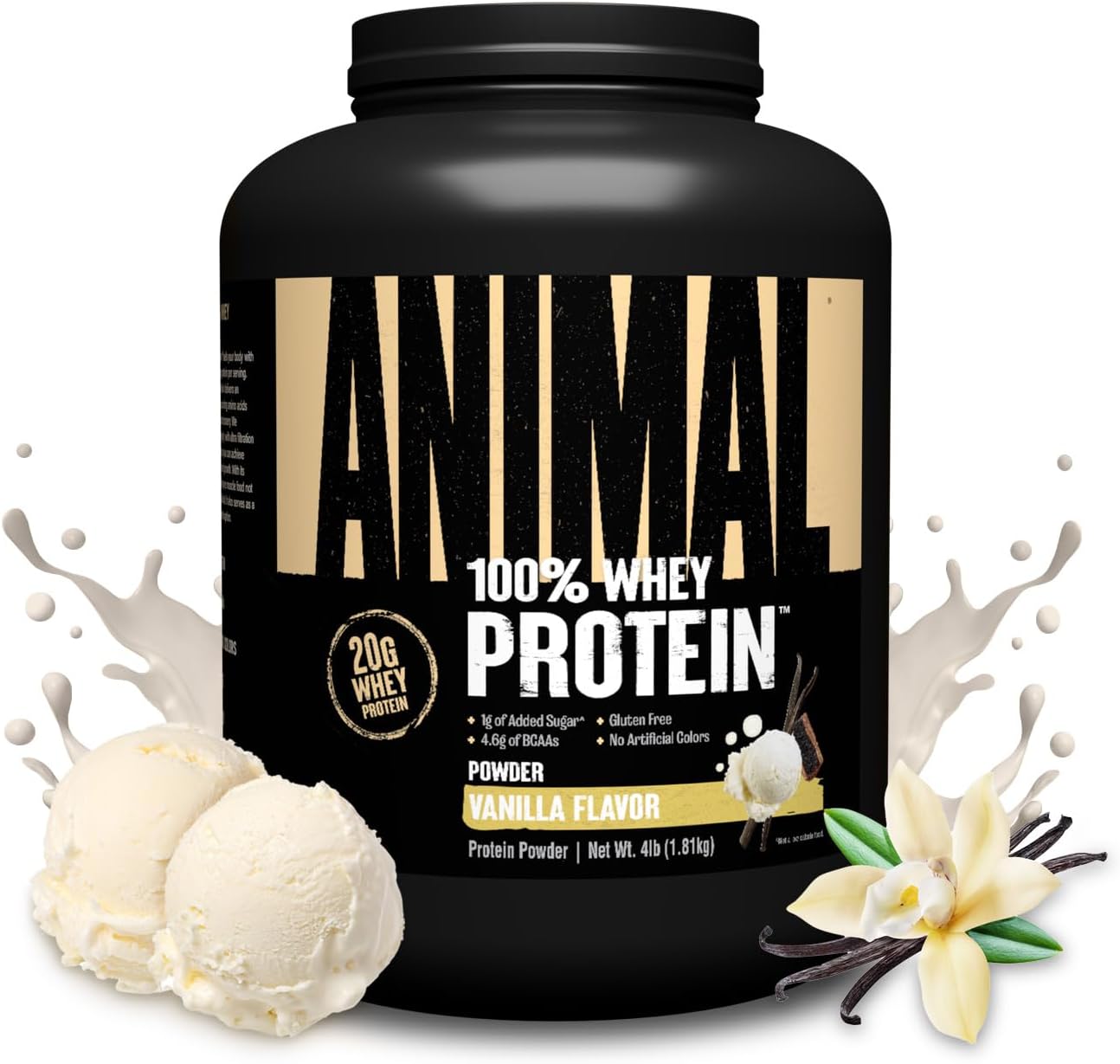 Animal 100% Whey Protein Powder 4 lb 60 Serving - Vanilla