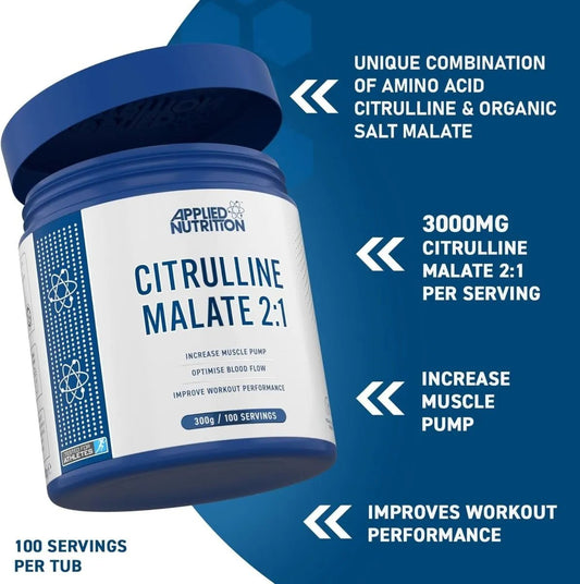 Applied Nutrition Citrulline Malate 2:1 Pre Workout 100 Serving
