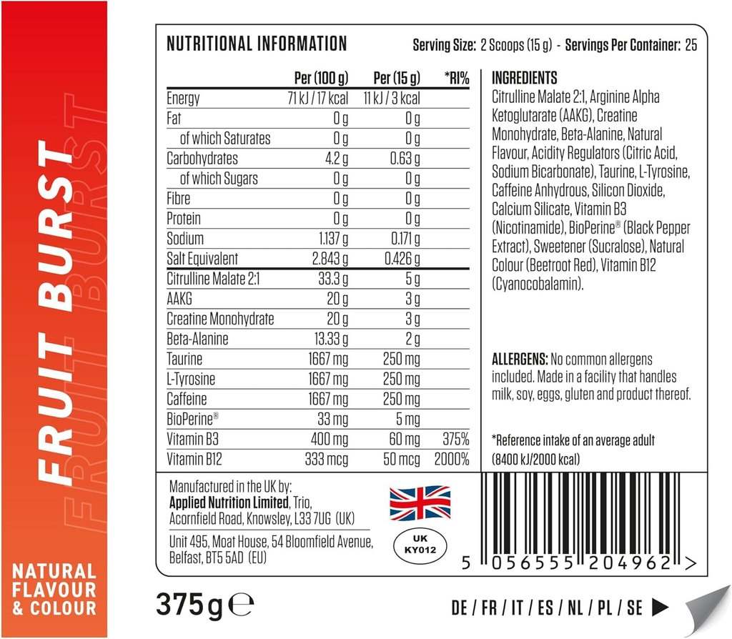 Buy Applied Nutrition Pump 3G - Pre Workout with Caffeine Online at Best Price in Bangladesh