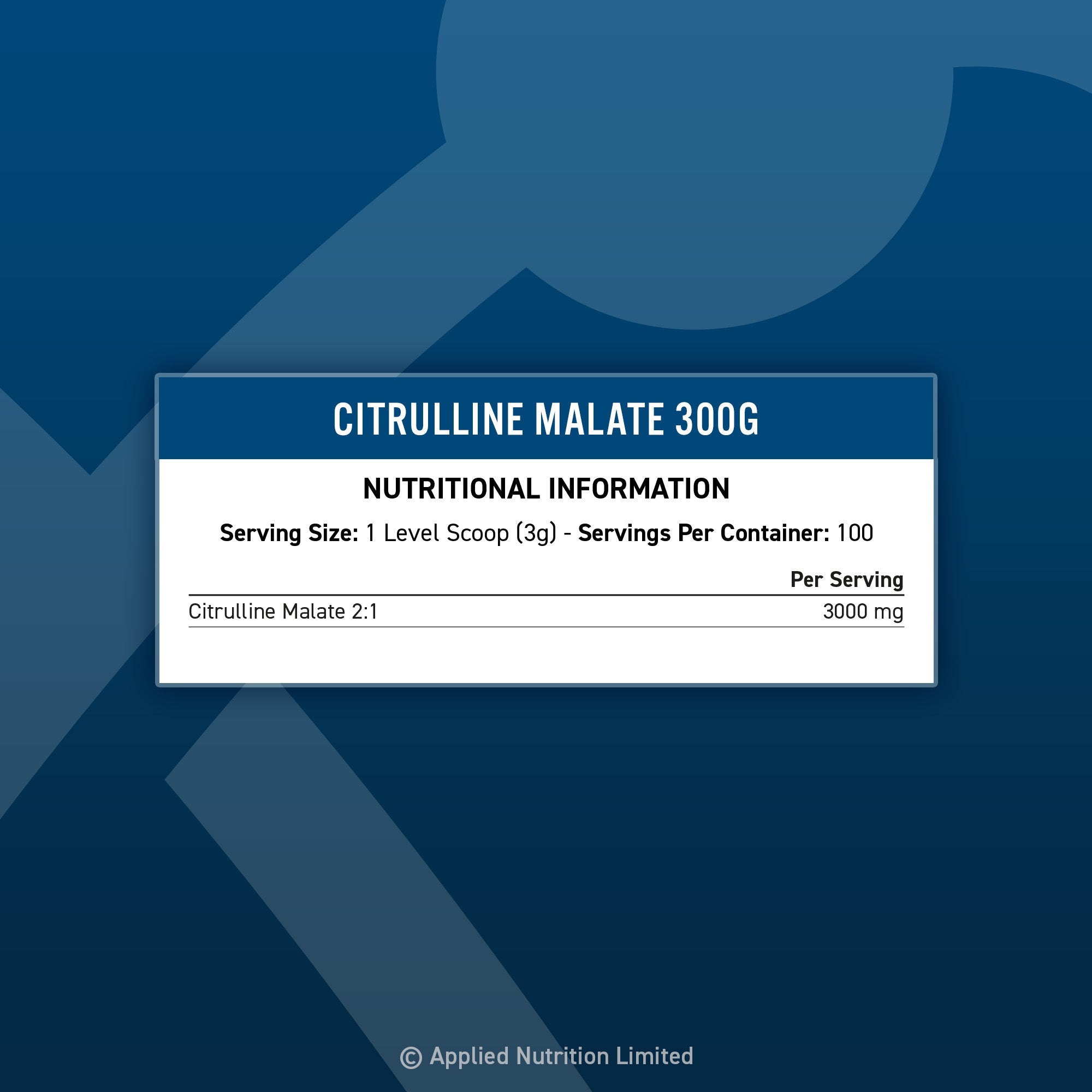 Applied Nutrition Citrulline Malate 2:1 Pre Workout 100 Serving