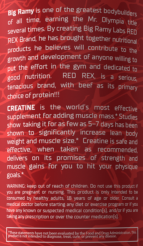 RED REX - Creatine 300g Unflavored 60 serving