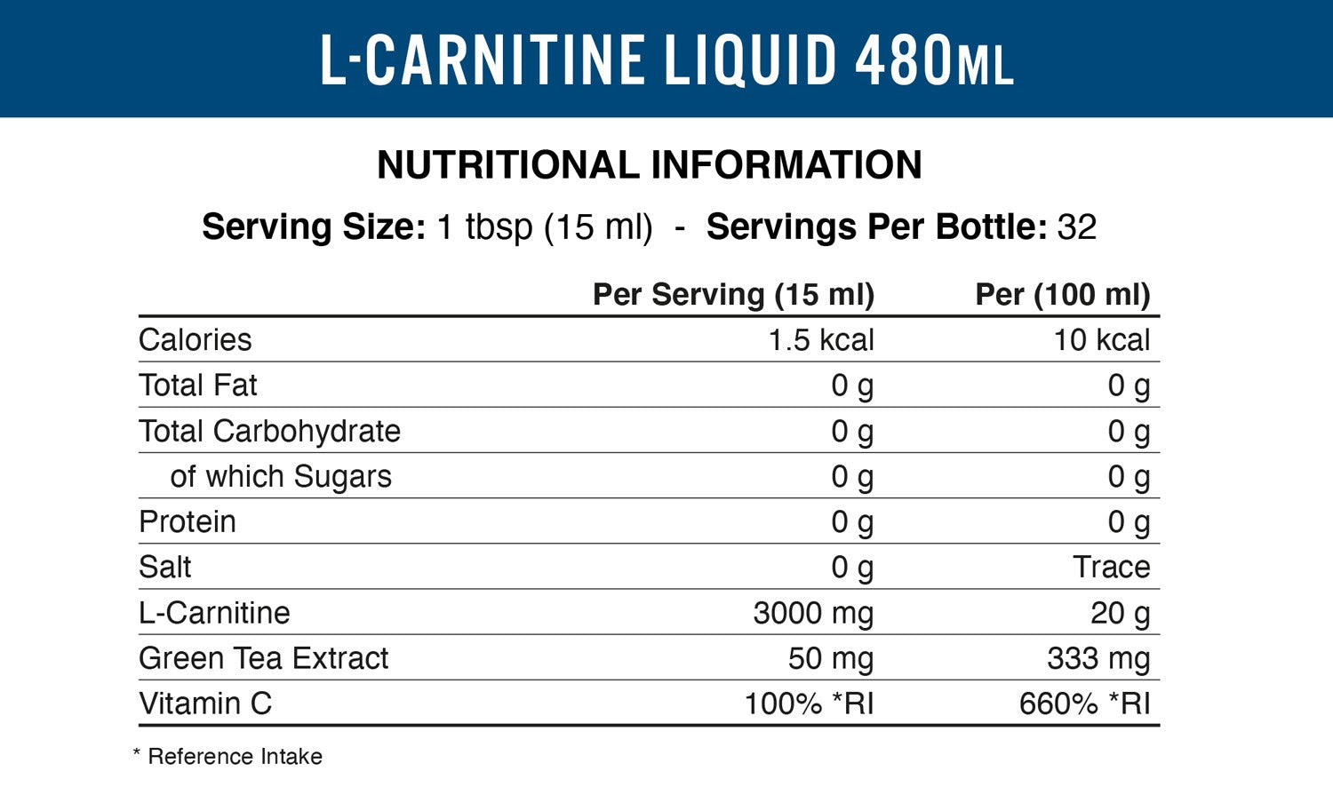 Applied Nutrition L Carnitine 3000mg Liquid 32 Servings