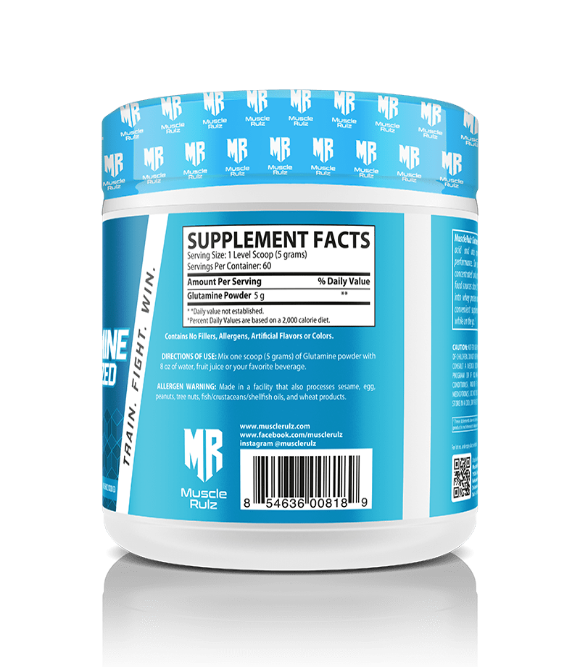 Muscle Rulz Glutamine – 300g (60 Servings) Micronized L-Glutamine