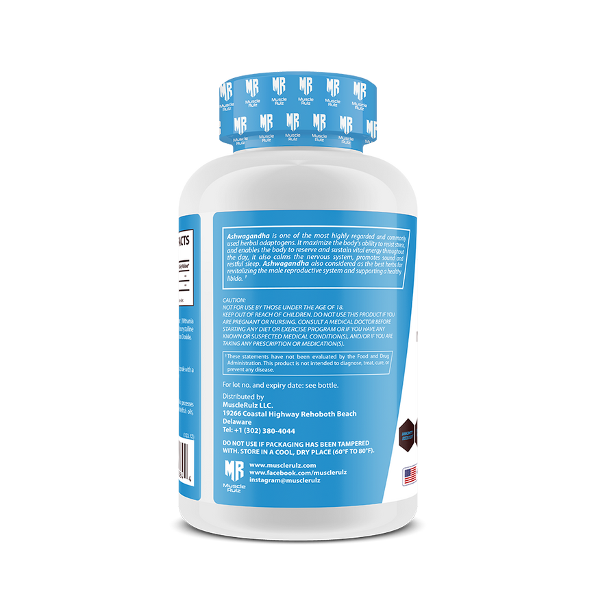 Muscle Rulz Ashwagandha Root Extract 500MG 60 Capsules