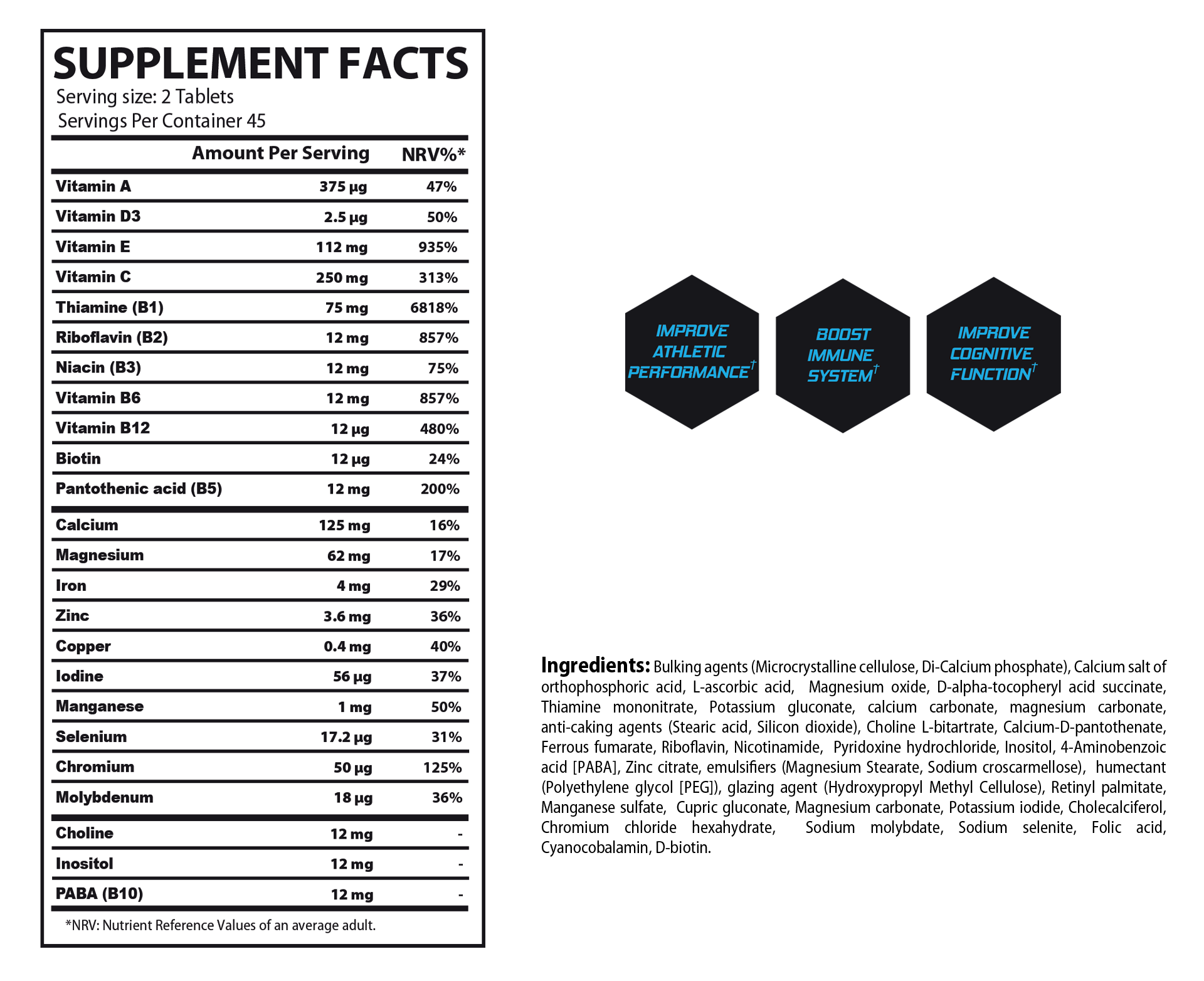 Muscle Rulz Multi-Vitamin Daily 90 Tablets