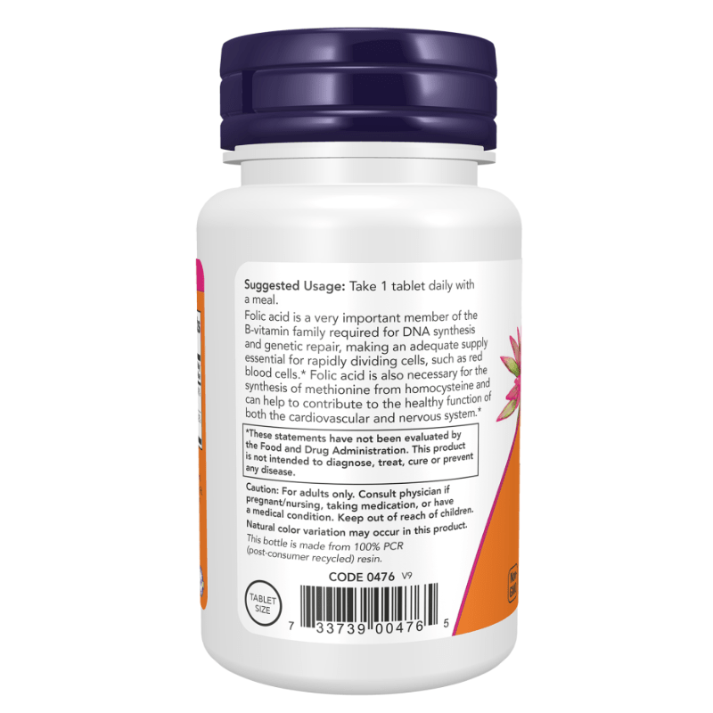 Buy NOW Foods Folic Acid 800 mcg with Vitamin B-12, 250 Tablets Online at Best Price in Bangladesh
