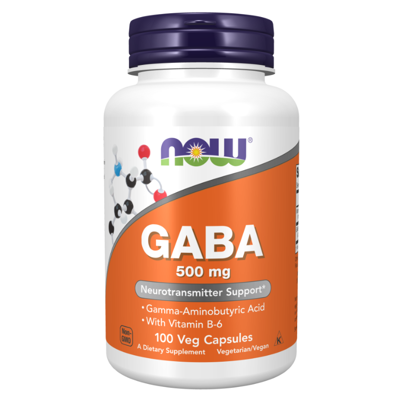 NOW Foods GABA 500mg 100 Veg Capsules