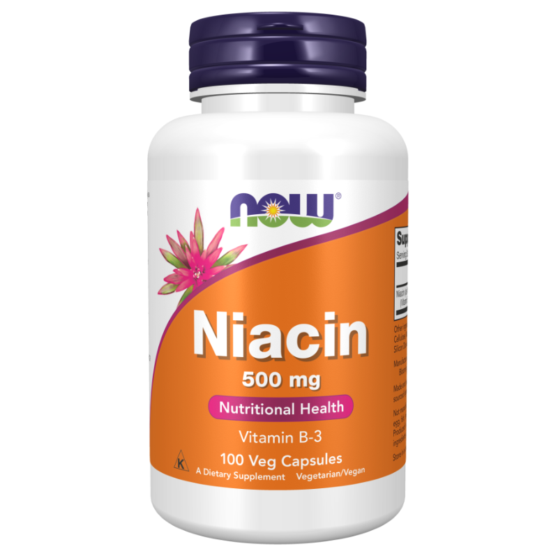 NOW Foods Niacin 500 mg, 100 Veg Capsules