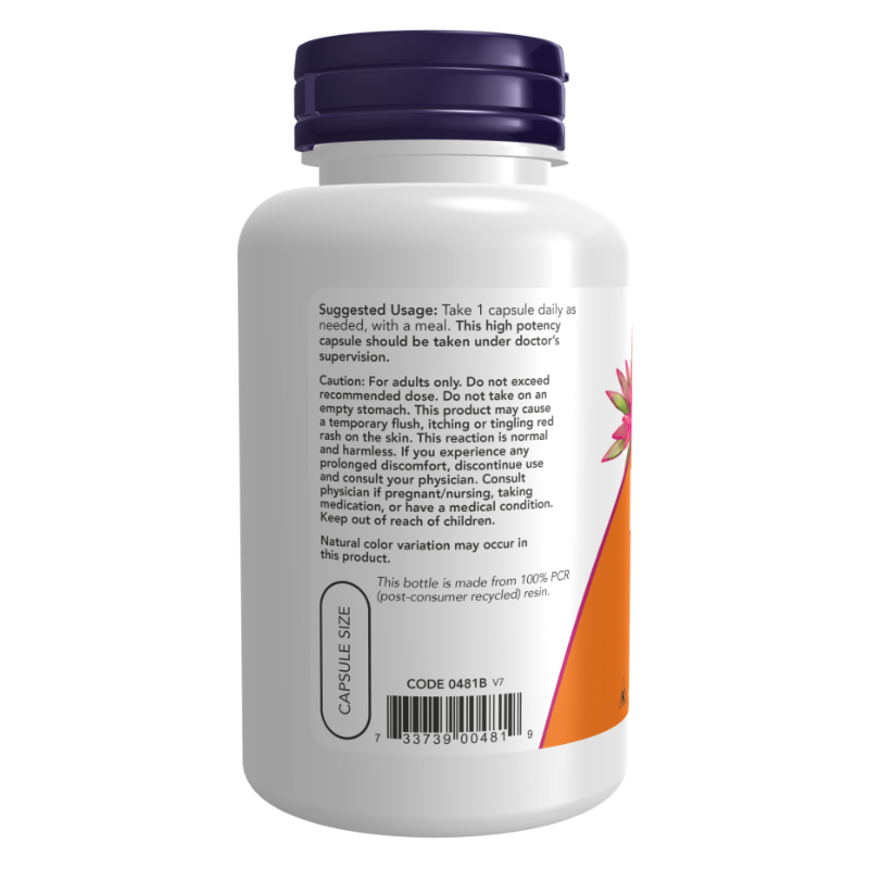 NOW Foods Niacin 500 mg, 100 Veg Capsules