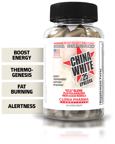 Cloma Pharma China White Fat Burner 25 Ephedra - 100 Capsules