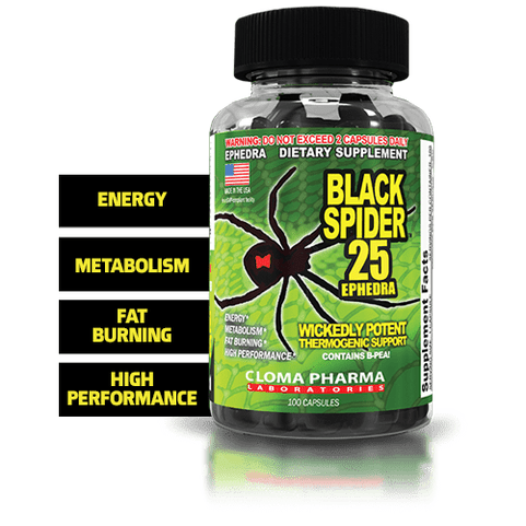 Cloma Pharma Black Spider Fat Burner Fat Burner 100 Capsule - Bodybuilding BD