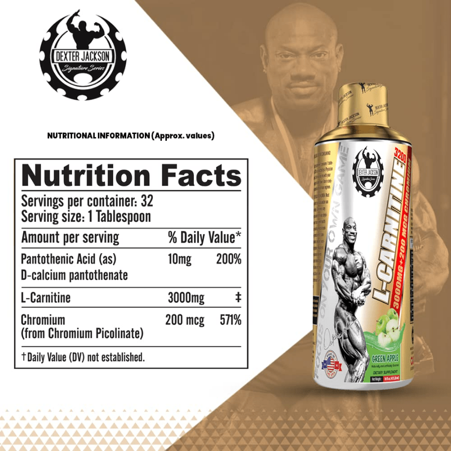 Dexter Jackson L - Carnitine Liquid 473.28ml Bottle - 31 Servings - Bodybuilding BD