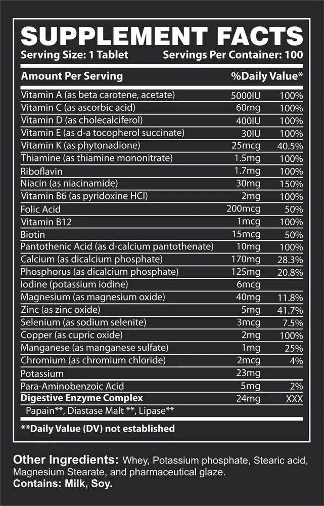 Dynamik Multi - Vitamin 100 Tablets Daily Health Support Gold Series - Bodybuilding BD