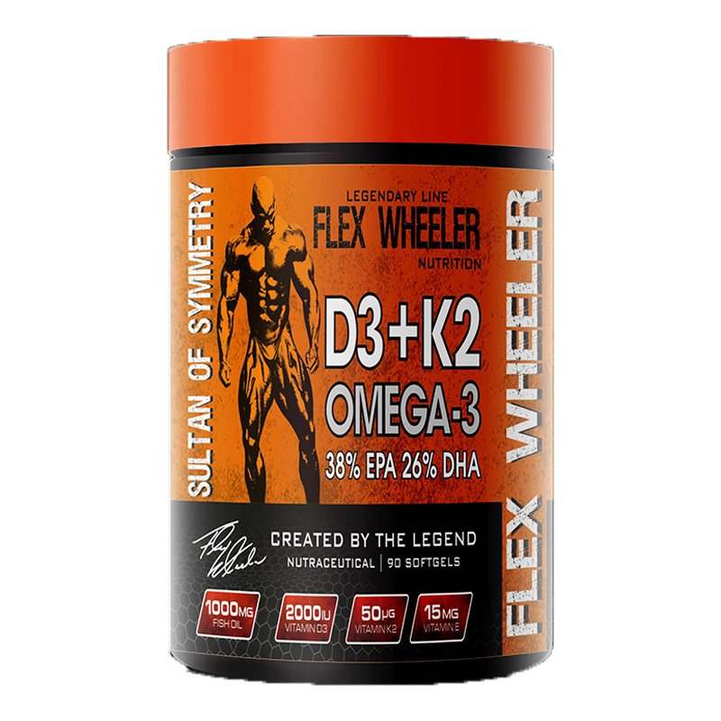 Flex Wheeler D3 + K2 Omega-3 90 Softgels - Bodybuilding BD