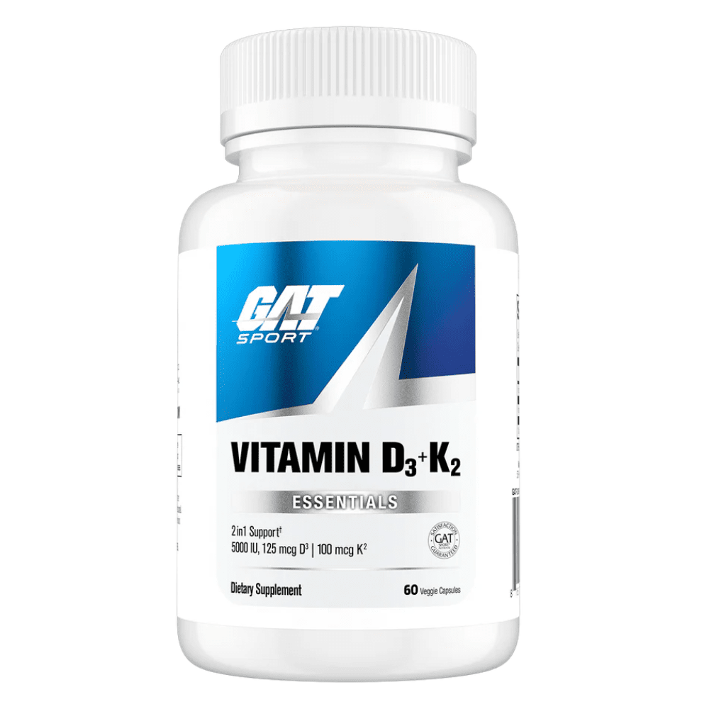 GAT Sport Vitamin D3+K2 5000 IU (125 mcg) 60 Veggie Caps - Bodybuilding BD