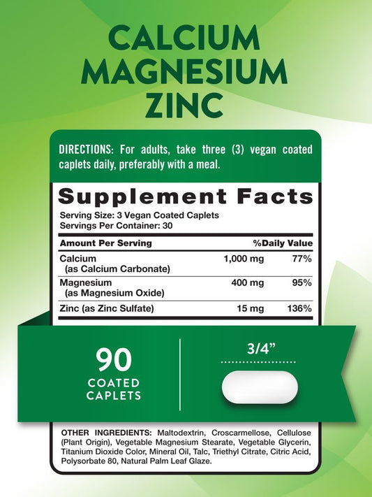 Nature’S Truth Calcium Magnesium Zinc Supplement 90 Tablets