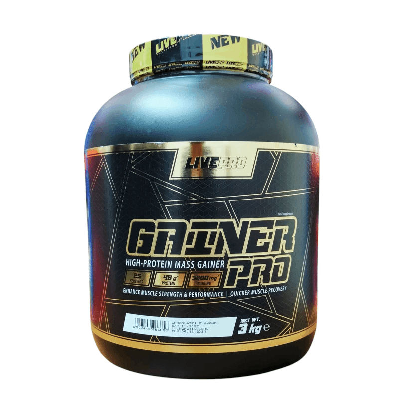 Livepro Protein Mass Gainer 3 Kg 25 Serving - Chocolate ( Scope Size 2 Cup) - Bodybuilding BD