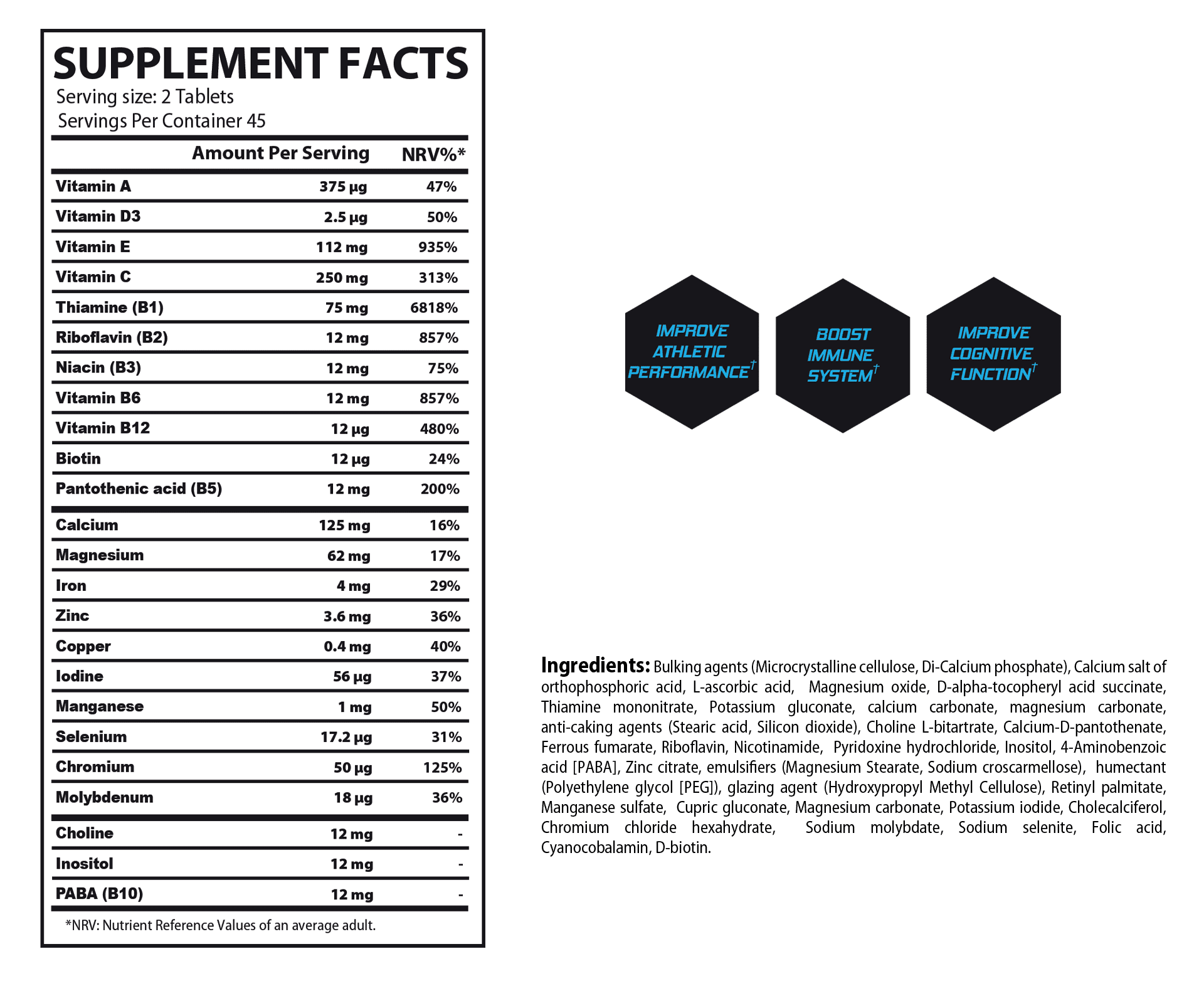 Muscle Rulz Multi - Vitamin Daily 90 Tablets - Bodybuilding BD