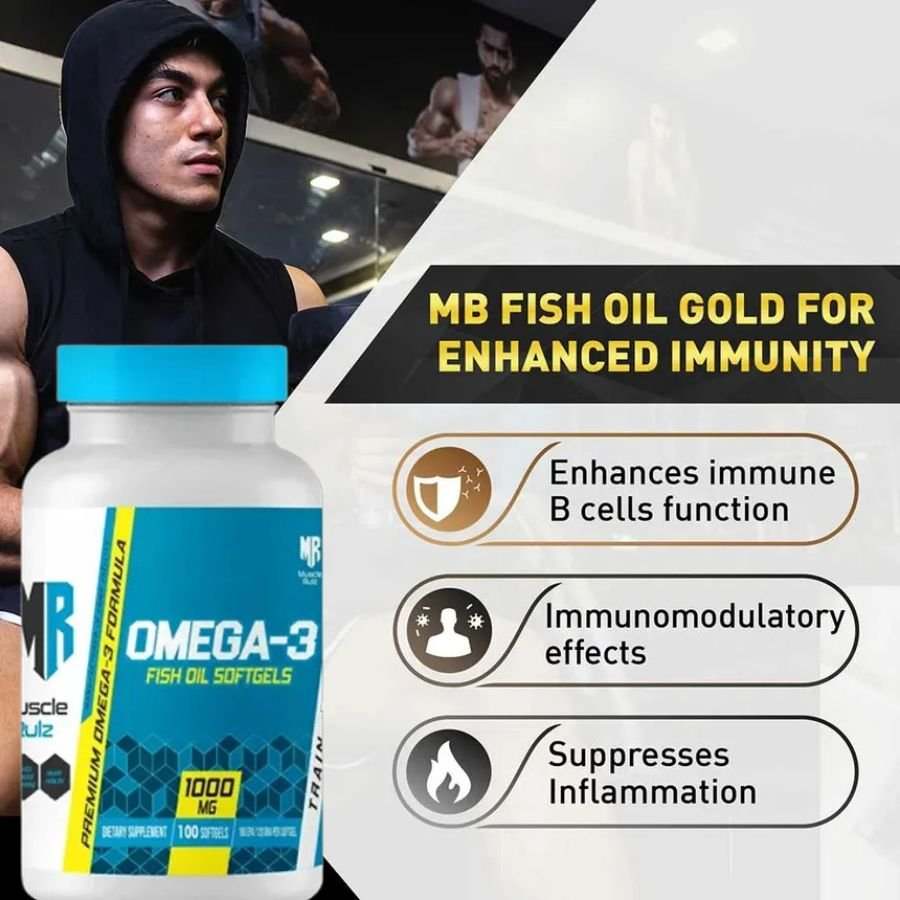 Muscle Rulz Omega-3 Fish Oil 1000mg 100 Softgels - Bodybuilding BD