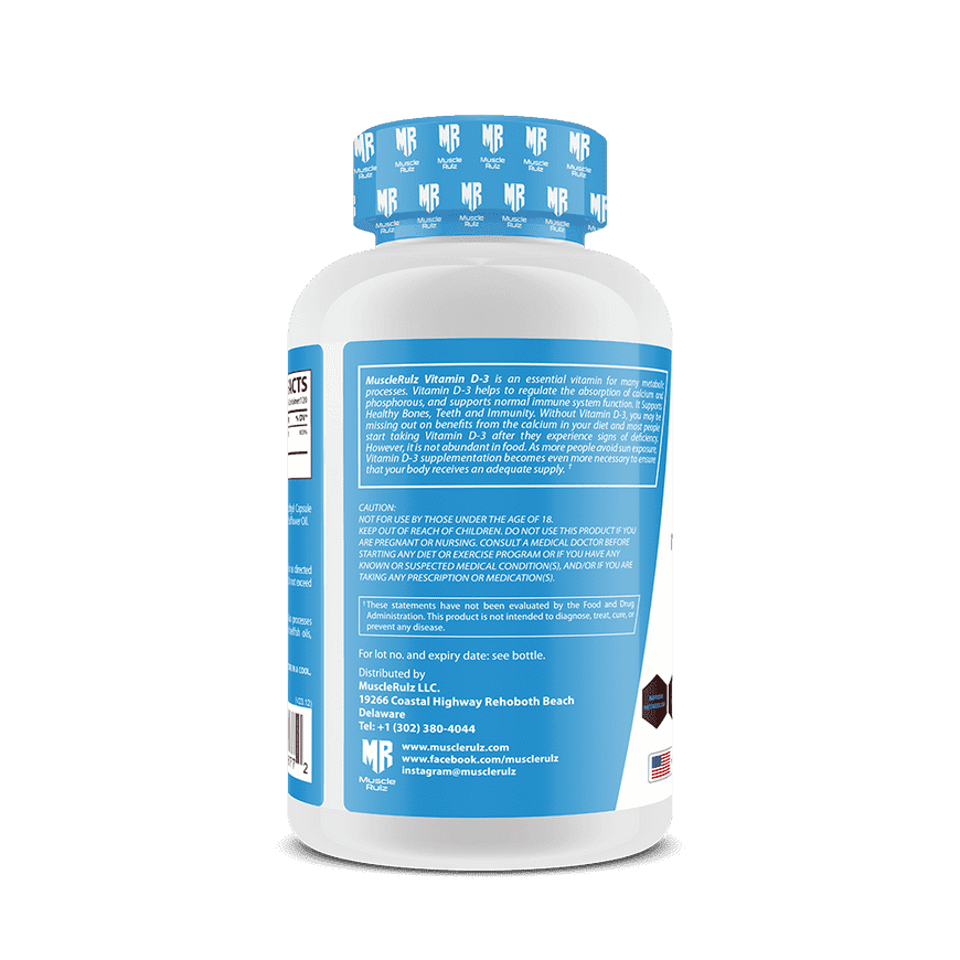 Buy Muscle Rulz Vitamin D-3 5000IU 120 Softgels Online at Best Price in Bangladesh
