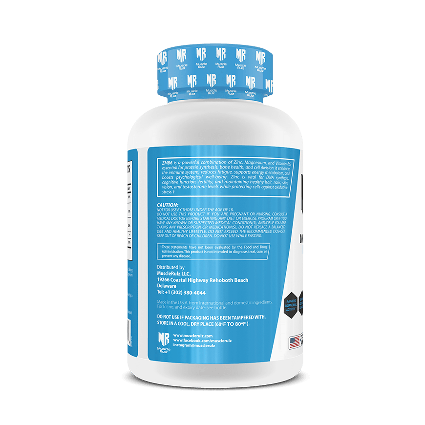 Muscle Rulz ZMB6 90 Capsules 30 Serving - Bodybuilding BD