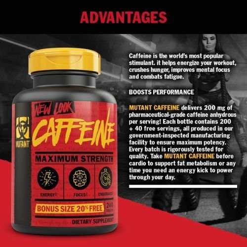 Mutant Caffeine 200mg (240 Tablets) - Bodybuilding BD