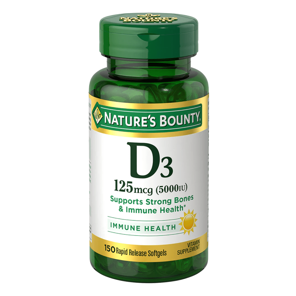 Nature's Bounty Vitamin D3 (125mcg) 5000 IU - 150 Softgels - Bodybuilding BD