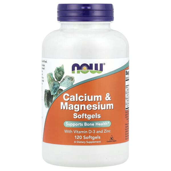 NOW Foods Calcium & Magnesium with Vitamin D3 and Zinc, 120 Softgels - Bodybuilding BD