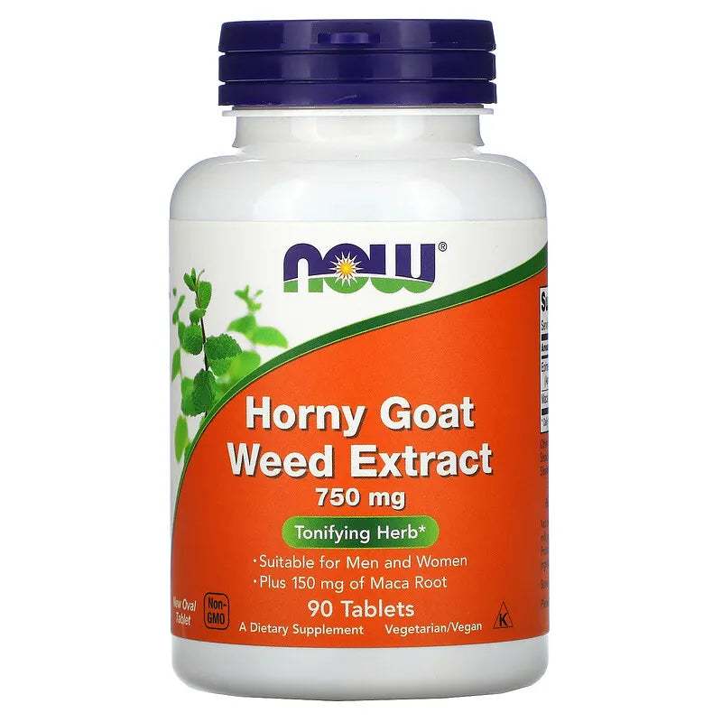 NOW Foods Horny Goat Weed Extract 750 mg 90 Tablets - Bodybuilding BD