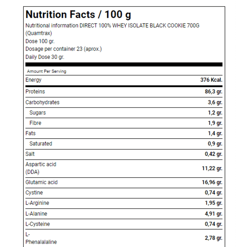 Quamtrax 100% Whey Protein Isolate 700g - Bodybuilding BD