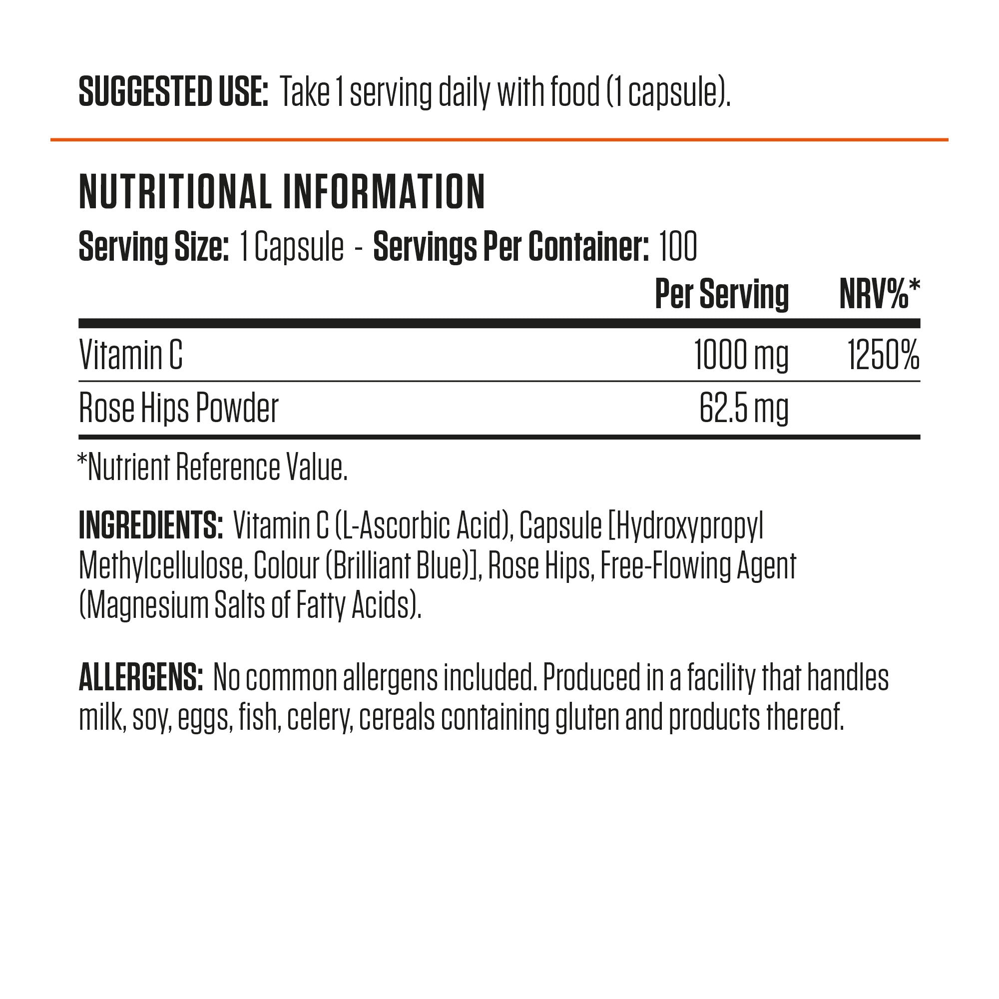 Applied Nutrition Vitamin-C 1000mg, 100 Capsules