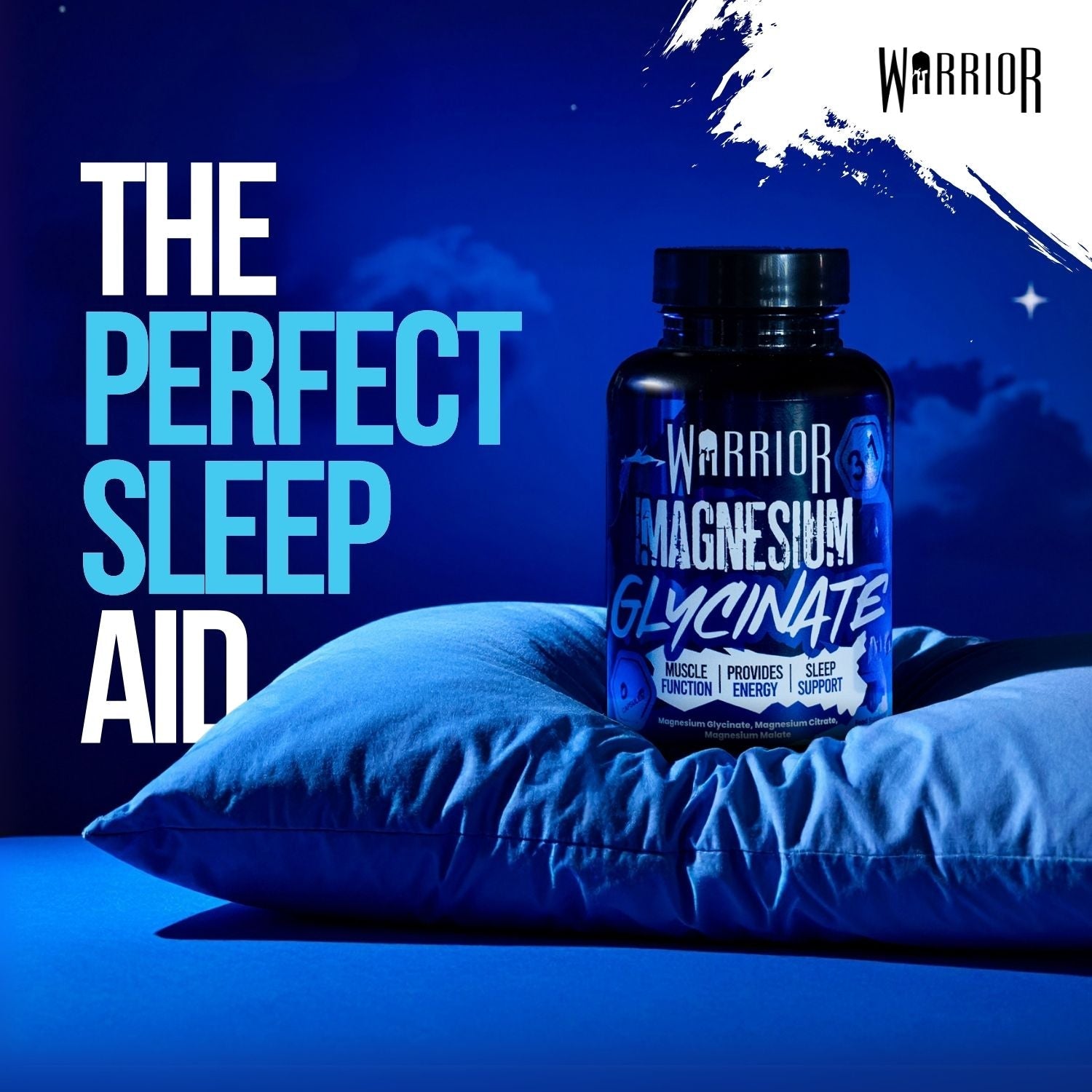 Warrior Magnesium Glycinate 3 - in - 1 (90 Capsules) - Bodybuilding BD