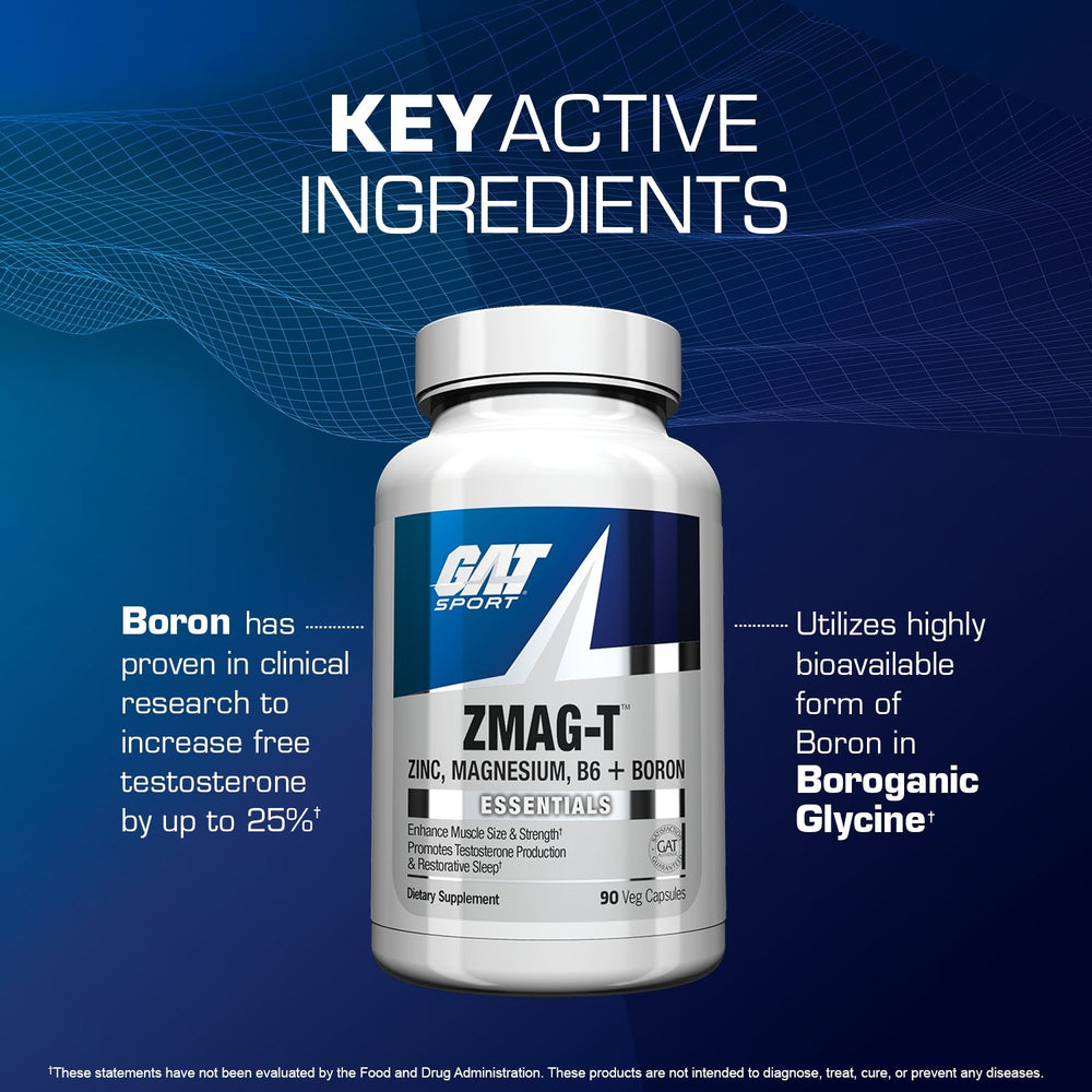 GAT Sport ZMAG-T (Zinc, Magnesium, B6 & Boron) – 90 Veg Capsules